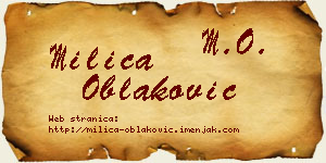 Milica Oblaković vizit kartica